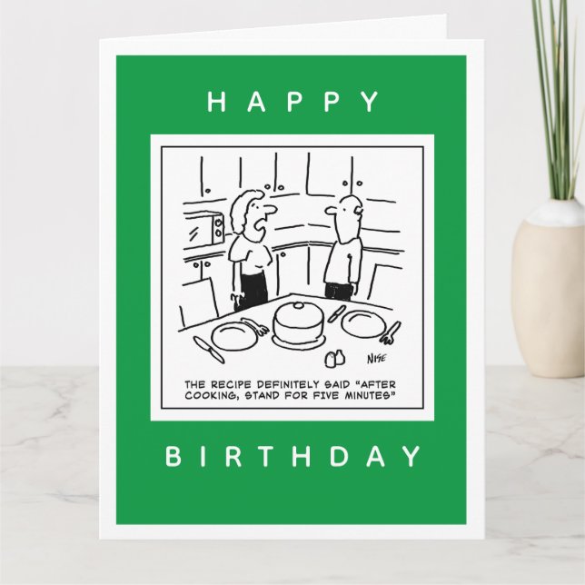 Cartão Receita Enviada Passe Após Cartoon de Cozinhar (Frente)