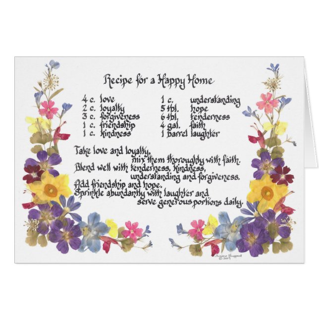 Cartão Receita Home feliz (Frente Horizontal)