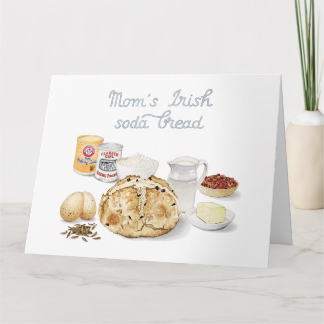 Cartão Receita Ilustrada de Pão de Soda (Frente)