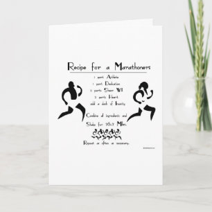 Cartão Receita por uma boa sorte de maratonista