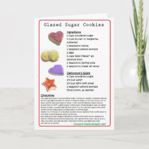 Cartão Receitas De Cookies Com Açúcar Glazados