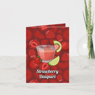 Cartão Receitas De Coquetel De Morango Daiquiri
