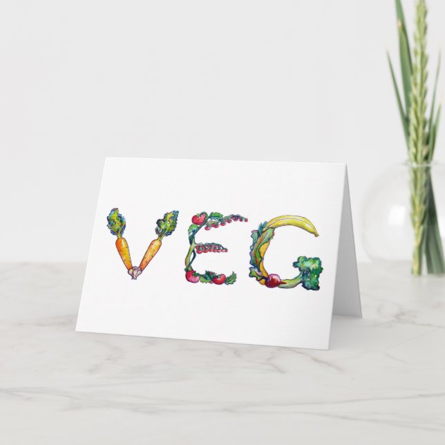 Cartão Recent Vegetarian or Vegan Greeting Card (Frente)