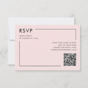 Cartão Receptáculo RSVP de Casamento de Código QR de Foto