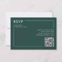 Receptáculo RSVP de Casamento de Código QR do Emer