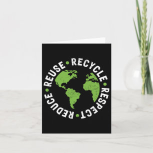 Cartão Reciclar de Reutilização no Dia da Terra Reduz o R