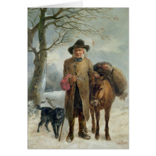 Cartão Recolhendo o combustível do inverno