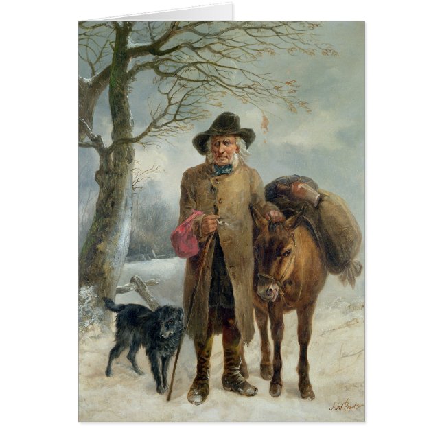 Cartão Recolhendo o combustível do inverno (Frente)