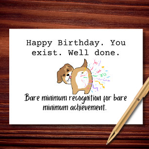Cartão Reconhecimento Mínimo de Aniversário Bare