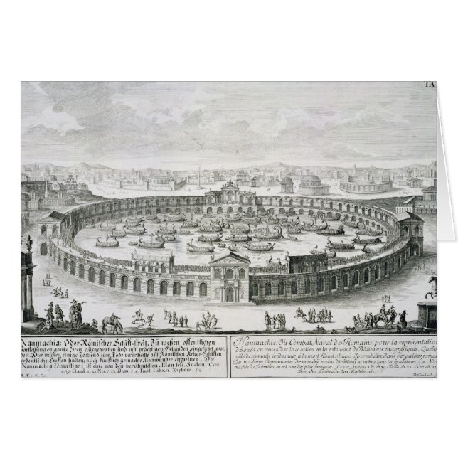 Cartão Reconstrução de uma batalha naval romana, 'de Entw (Frente Horizontal)