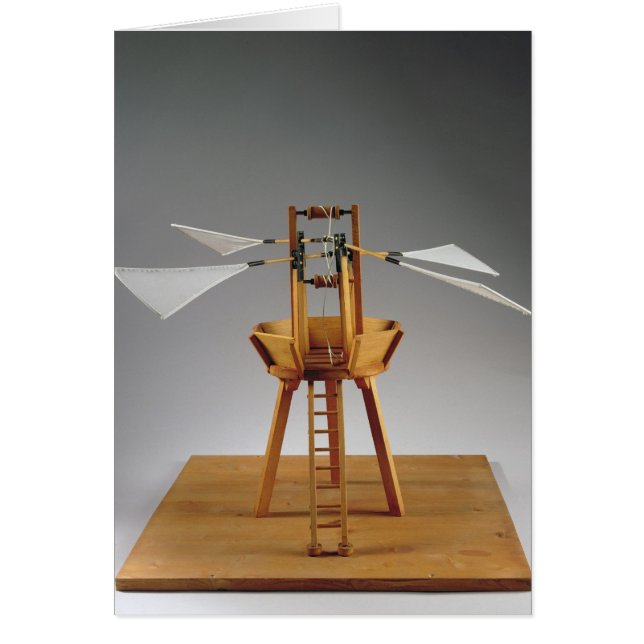 Cartão Reconstrução modelo do design de da Vinci (Frente)