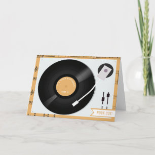 Cartão record turntable birthday card