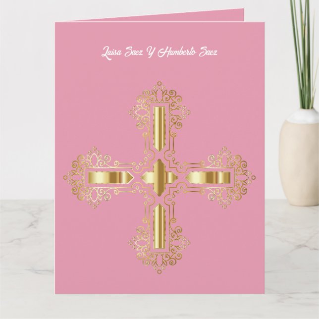 Cartão Recuerdo de Bautismo con dedicatoria (Frente)