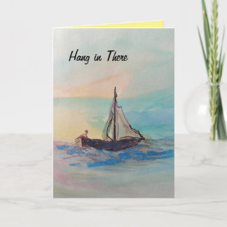 Cartão Recuperação da aquarela "Aguentar Ali"