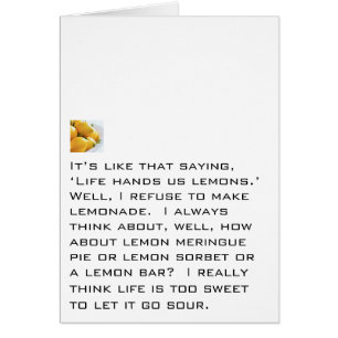 Cartão Recuse fazer a limonada