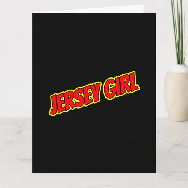 Cartão Red and Yellow Comic Jersey Girl (Frente)