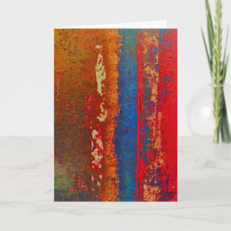 Cartão Red, Blue, Gold Abstract Greeting, Blank