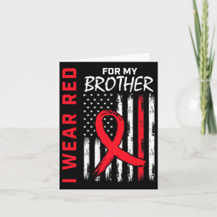Cartão Red Brother Heart Disease Awarness Usa Flag Match