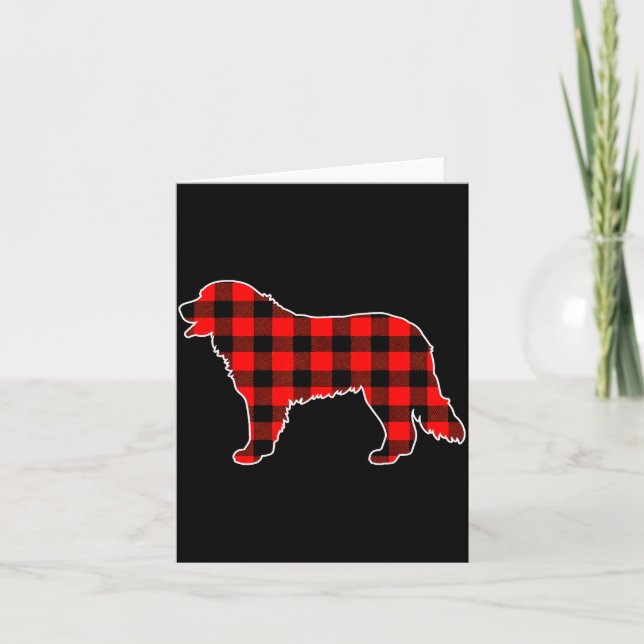 Cartão Red Buffalo Plaid Pajama Bernese Mountain Christma (Frente)