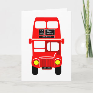 Cartão Red Bus Design Birthday