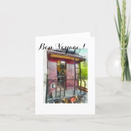 Cartão Red Caboose, Train Art, Vintage Art, Bon Voyage