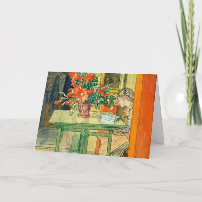 Cartão Red Cactus E Lisbeth Lendo Carl Larsson (Frente)