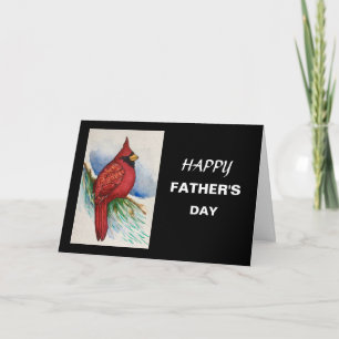 Cartão Red Cardinal Bird Happy Father's Day Card