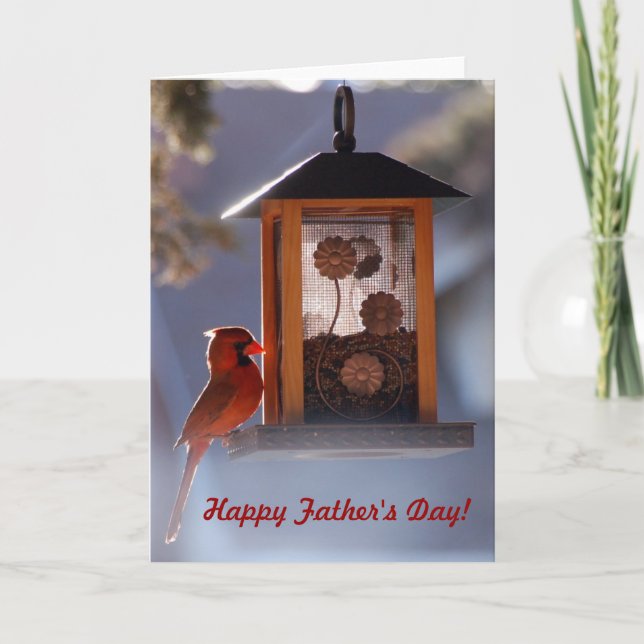 Cartão Red Cardinal Father's Day Card (Frente)
