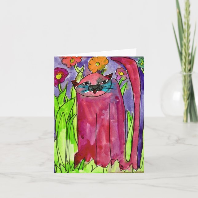 Cartão Red Cat • Bianca Saad, Age 8  - card (Frente)