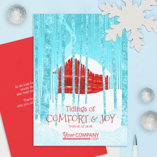 Cartão Red, Cyan, Turquoise Business Holiday Card
