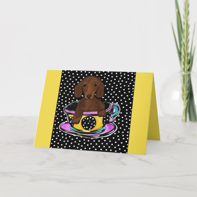 Cartão Red Dachshund (Frente)