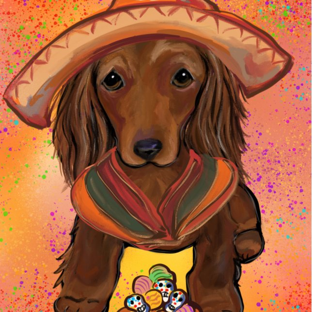 Cartão Red Doxie de longa duração (Criador carregado)