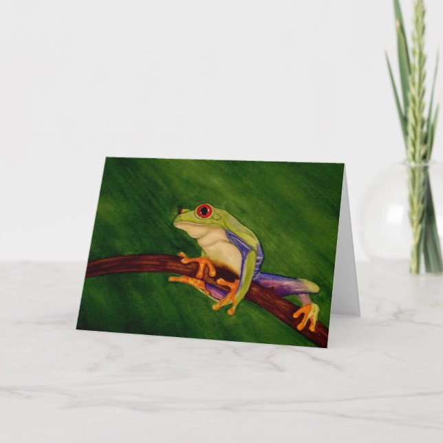 Cartão Red Eyed Tree Frog Blank Greeting Card (Frente)