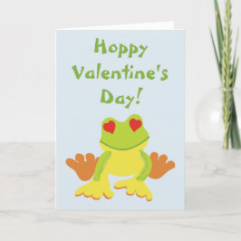 Cartão Red Eyed Tree Frog Hoppy Valentine's Day