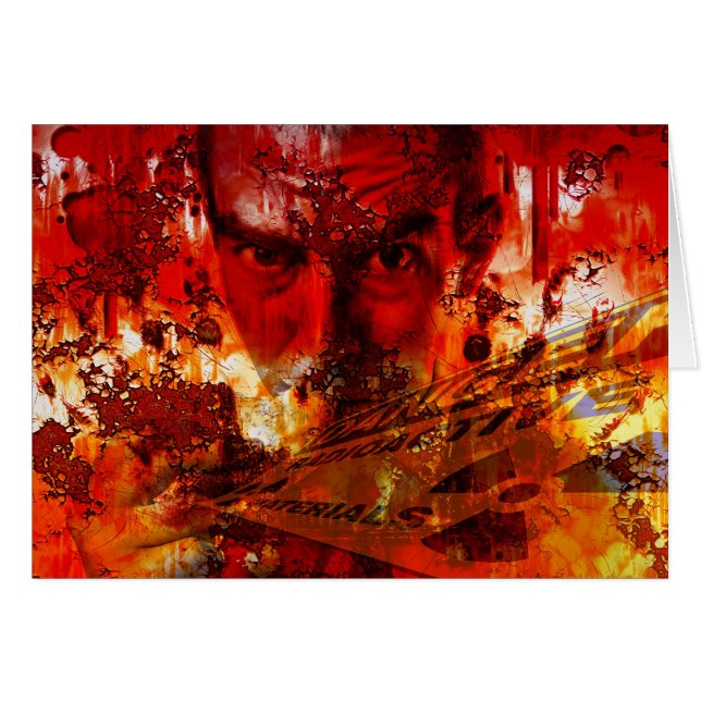 Cartão Red Face Graffiti (Frente Horizontal)