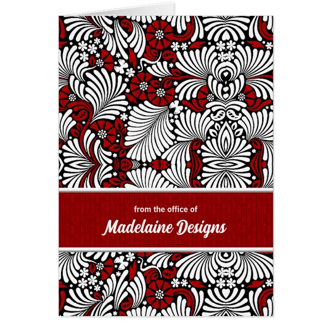 Cartão Red Fern Wood Professional Business Vazio (Frente)