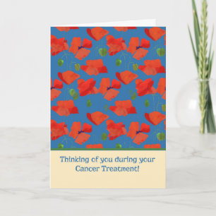 Cartão Red Field Poppies Cancer Treatment Support Card