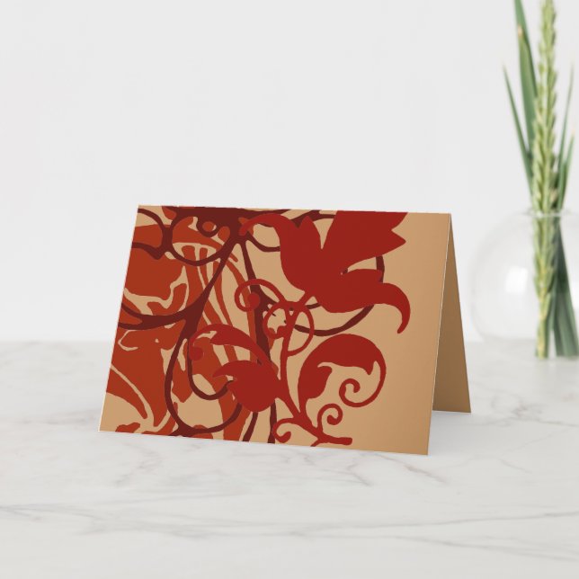 Cartão Red Flourish Notecard (Frente)