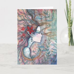 Cartão Red Flower Mermaid Card by Molly Harrison
