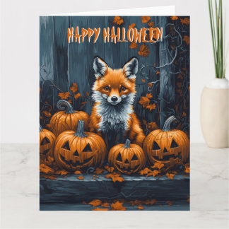 Cartão Red Fox Halloween