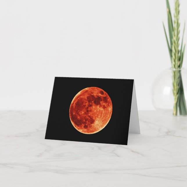 Cartão Red Full Moon Blank Note Card (Frente)