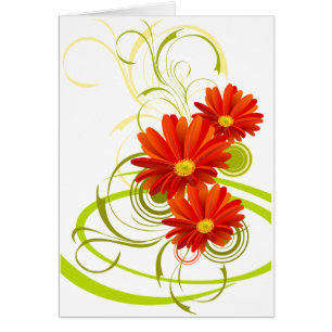 Cartão Red Gerbera Daisy