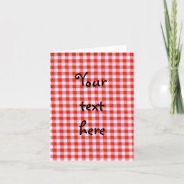 Cartão red gingham notecard