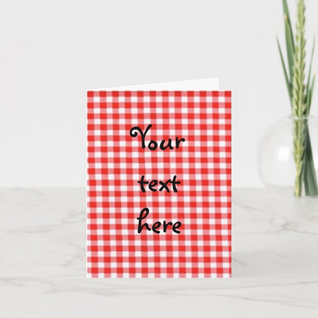 Cartão red gingham notecard (Frente)