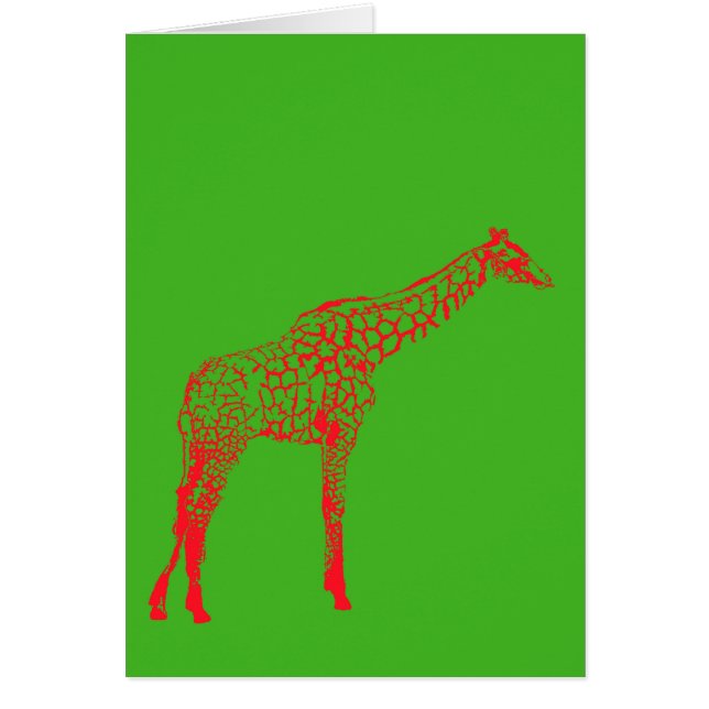 Cartão Red Giraffe Stencil (Frente)