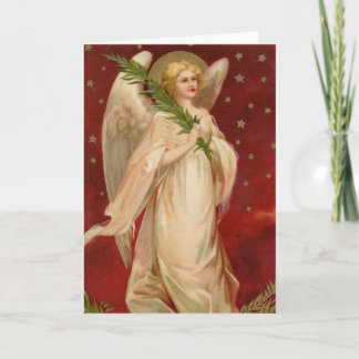 Cartão Red Gold Victorian Christmas Angel