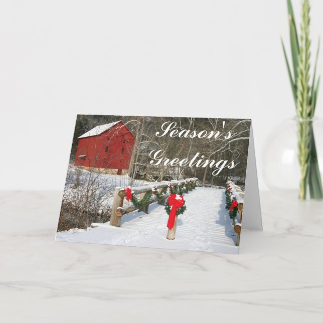 Cartão Red Grist Mill Personalized Holiday Card (Frente)