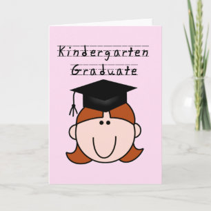 Cartão Red Hair GIrl Kindergarten Graduate Tshirts