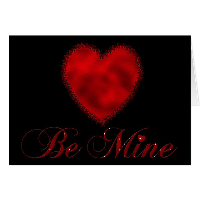 Cartão Red Heart Be Mine Greeting Card (Frente Horizontal)