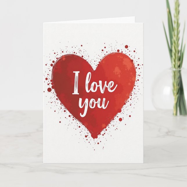 Cartão Red Heart Love You Art Card (Frente)